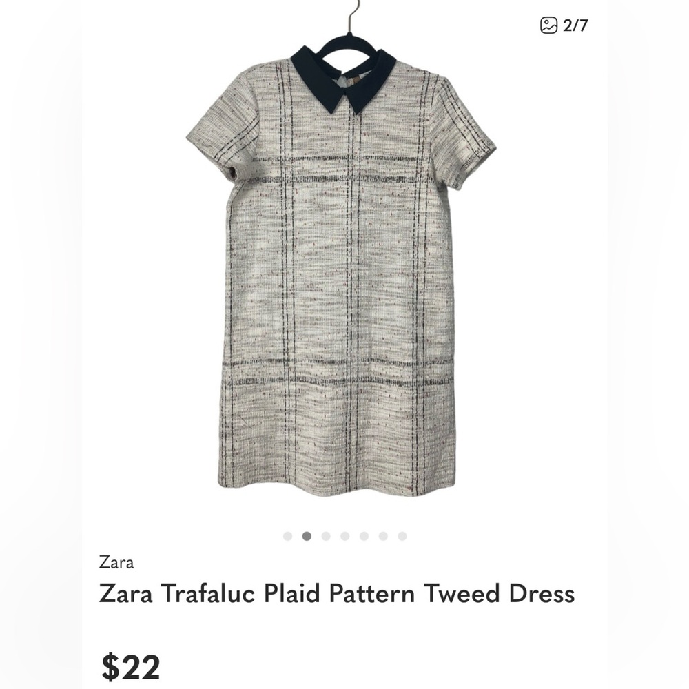 Zara Trafaluc Plaid Tweed Dress M - Picture 9 of 11